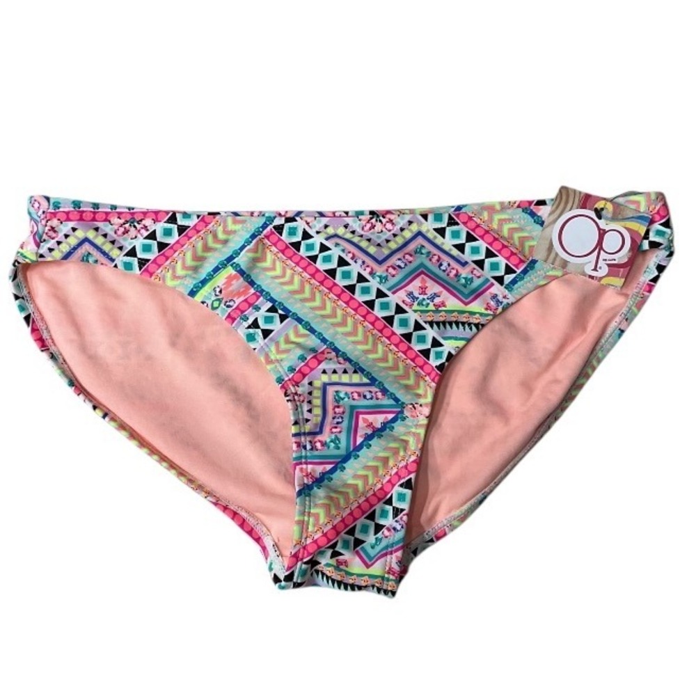 Ocean Pacific Multicolored Tribal Lined Bikini‎ Bottom Size Large NWT